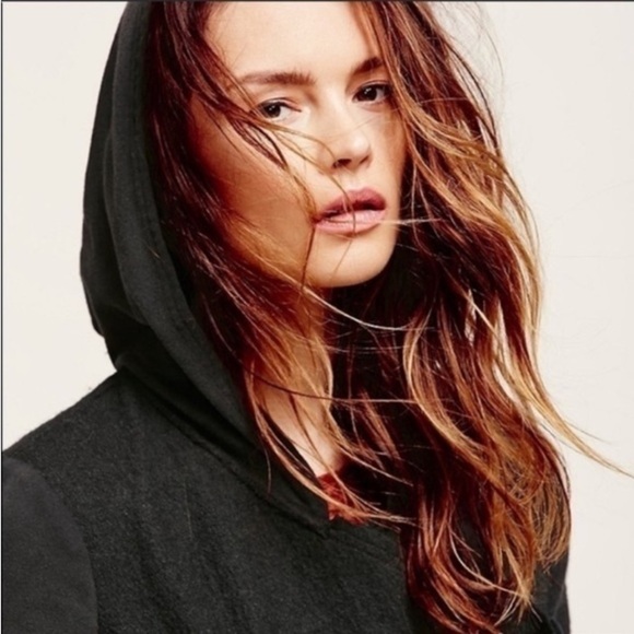 Free People Coat Black Drippy Wool Jacket S Asymmetrical Granola  Boho Festival - Picture 16 of 16